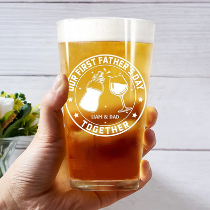 Our First Father's Day Together - Personalized Beer Glass