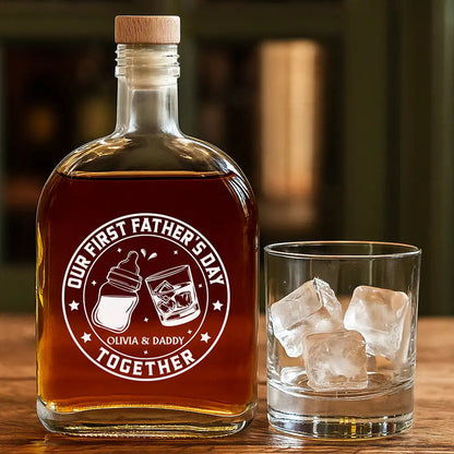 Our First Father's Day Together - Personalized Whiskey Bottle