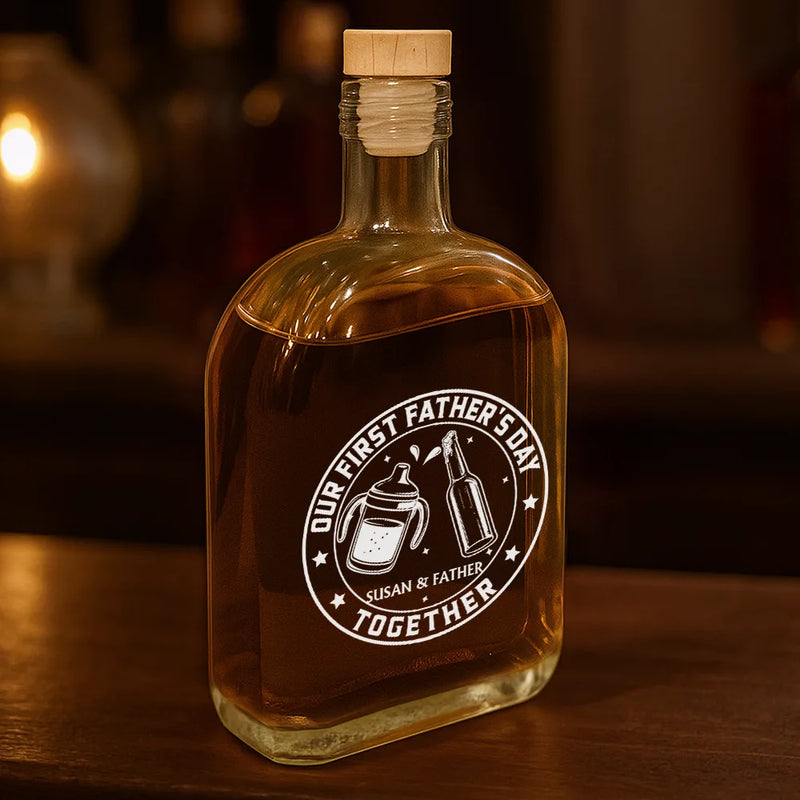 Our First Father's Day Together - Personalized Whiskey Bottle