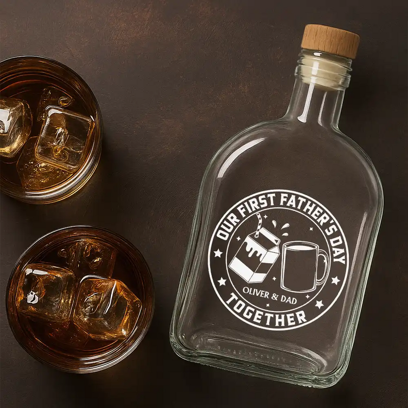 Our First Father's Day Together - Personalized Whiskey Bottle