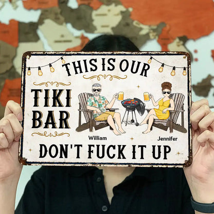 Our Happy Place Don't Ruin It - Personalized Classic Metal Signs