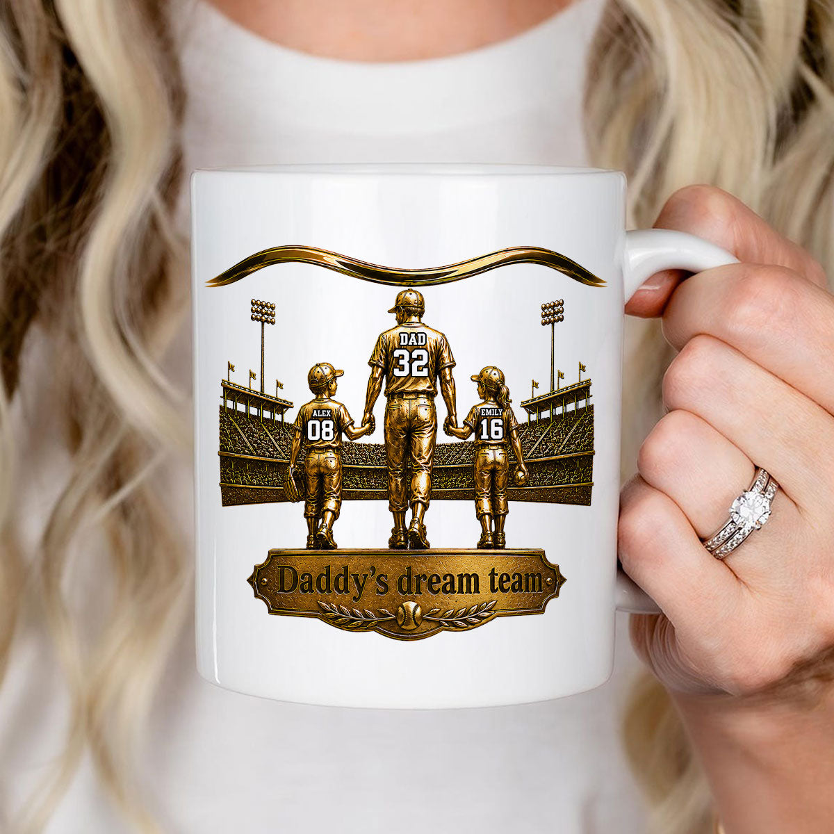 Luxury Daddy's Dream Team - Personalized Mug - Father's Day Gift for Dad, Grandpa, Husband