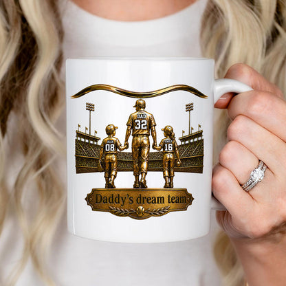 Luxury Daddy's Dream Team - Personalized Mug - Father's Day Gift for Dad, Grandpa, Husband