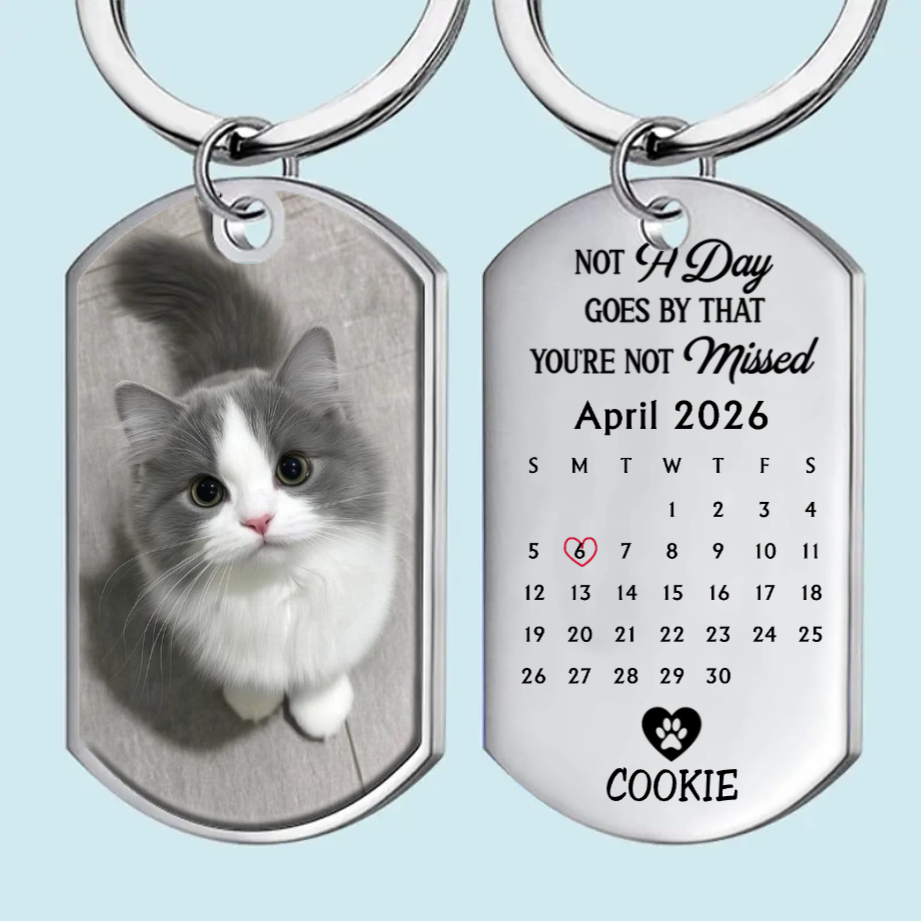 Custom Photo Keychain - Personalized Pet Memorial Gifts For Dogs, Cats - A Loyal Heart Never Fades