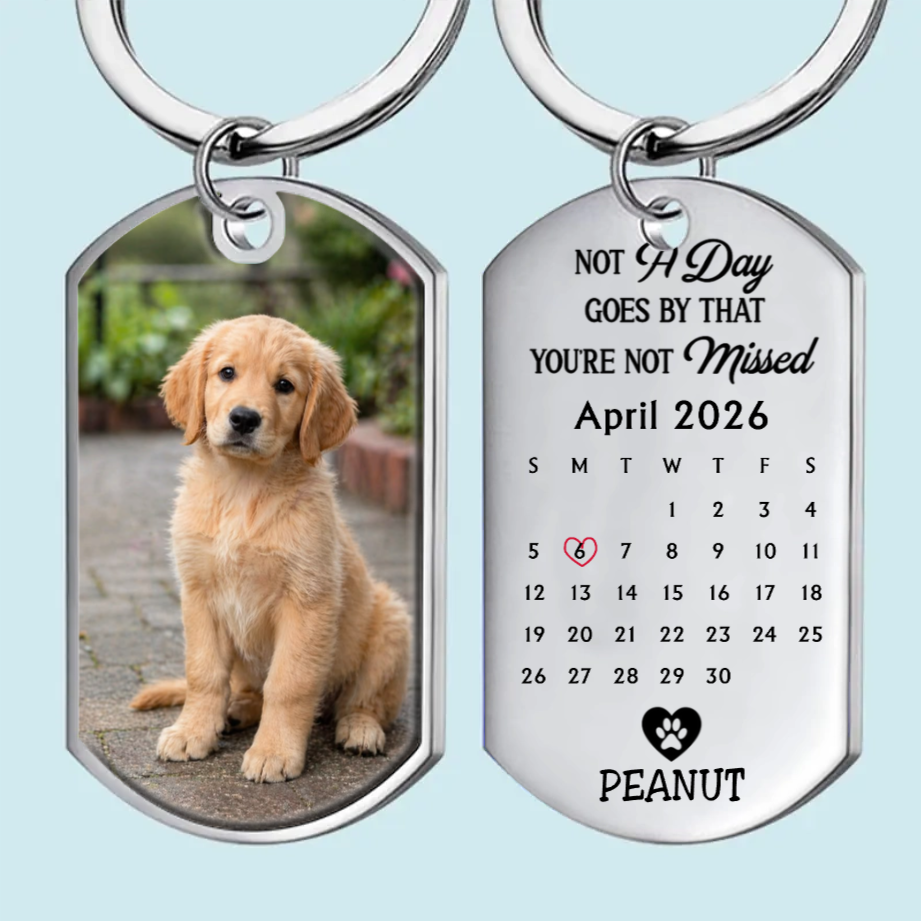 Custom Photo Keychain - Personalized Pet Memorial Gifts For Dogs, Cats - A Loyal Heart Never Fades