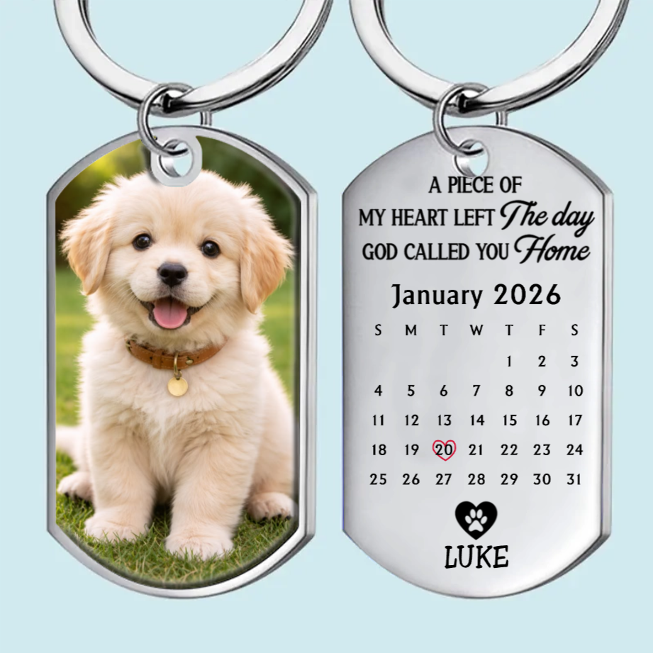 Custom Photo Keychain - Personalized Pet Memorial Gifts For Dogs, Cats - A Loyal Heart Never Fades