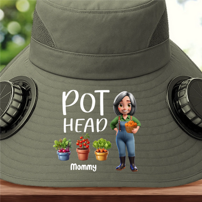 Custom Hat With Fans Solar Power - Personalized Garden Gifts For Gardeners - Let Her Garden Grow