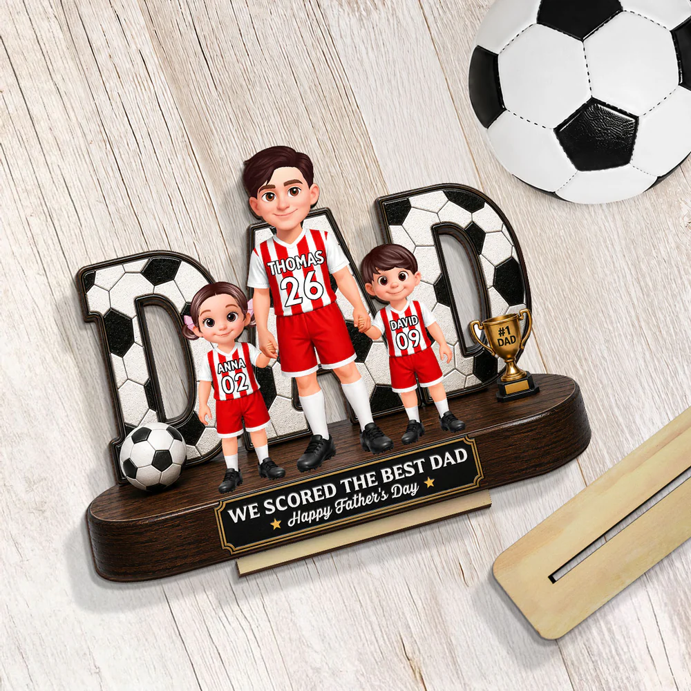 Soccer Dad Legend We Scored The Best Dad - Personalized Wooden Plaque - Father's Day Gift For Dad, Husband, Soccer Lovers
