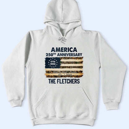 Patriotic 250th Anniversary Family Names - Personalized T Shirt