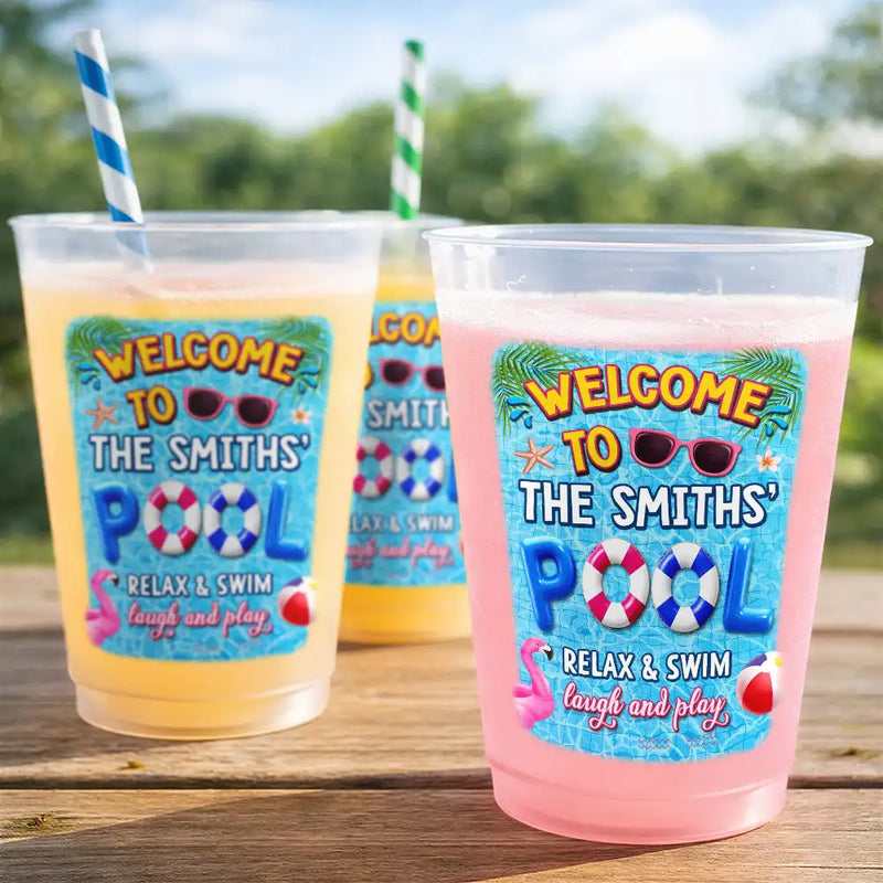 Pool Party Relax Swim Laugh And Play - Personalized Frosted Cups
