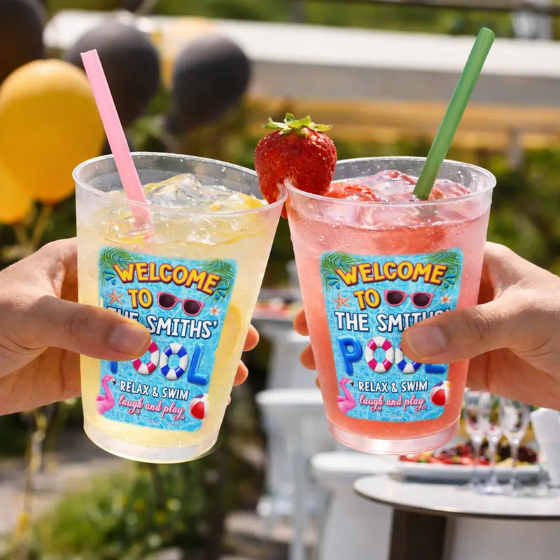 Pool Party Relax Swim Laugh And Play - Personalized Frosted Cups