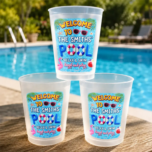 Pool Party Relax Swim Laugh And Play - Personalized Frosted Cups
