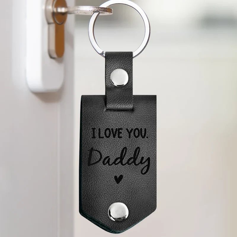 Custom Photo Now You Can Carry Me Too - Gift For Dad, Father, New Parents - Personalized Leather Photo Keychain