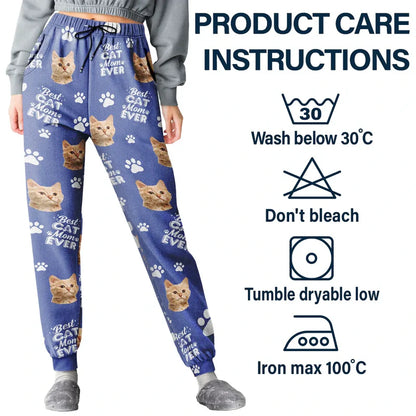 Custom Photo Best Dog Dad Dog Mom - Personalized Pajama Pants