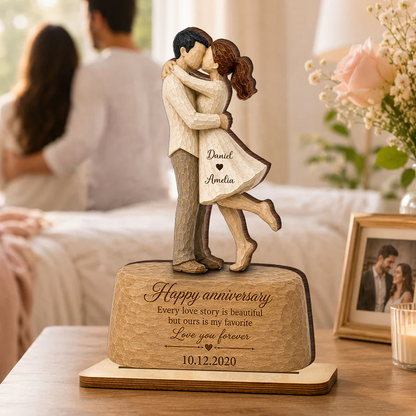 Our Love is Our Favorite - Personalized Wooden Plaque - Couple Heartfelt Anniversary Gift for Her, for Him