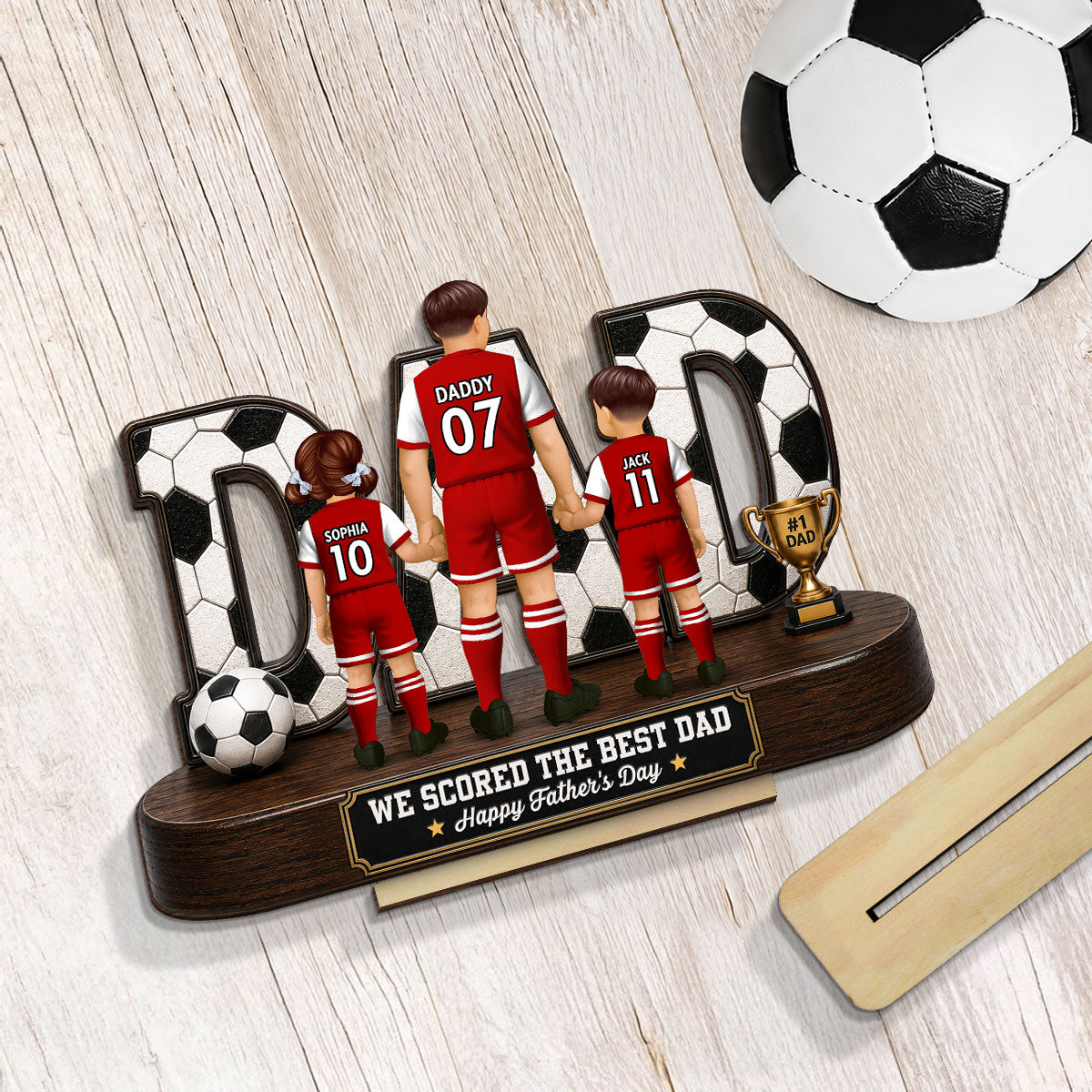 Soccer Dad Legend We Scored The Best Dad Back View - Personalized Wooden Plaque - Father's Day Gift For Dad, Husband, Soccer Lovers