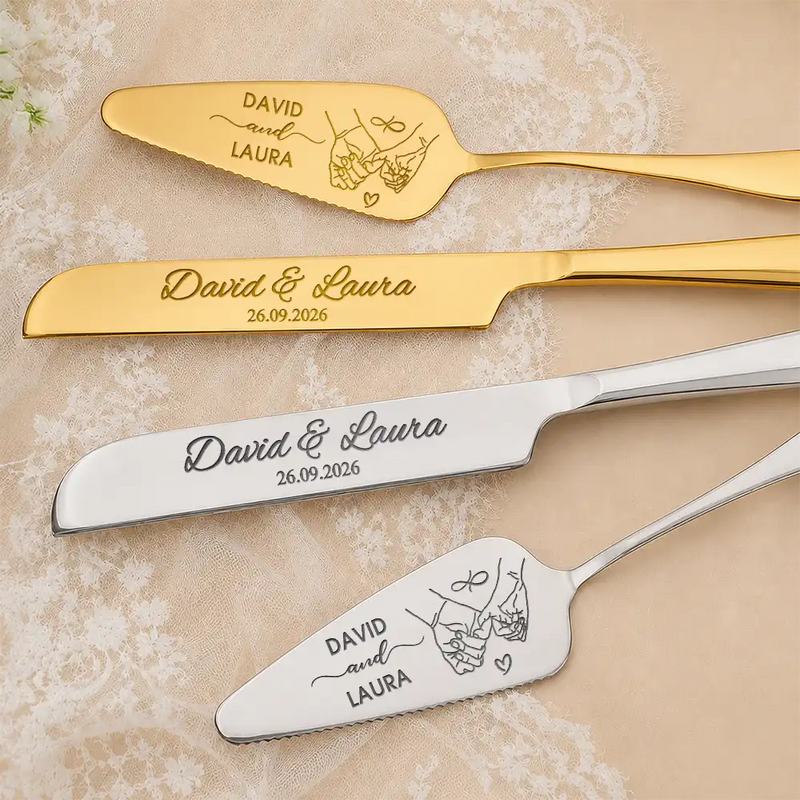 Romantic Couple Wedding Icon - Personalized Cake Cutting Set