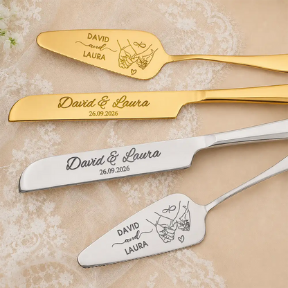 Romantic Couple Wedding Icon - Personalized Cake Cutting Set