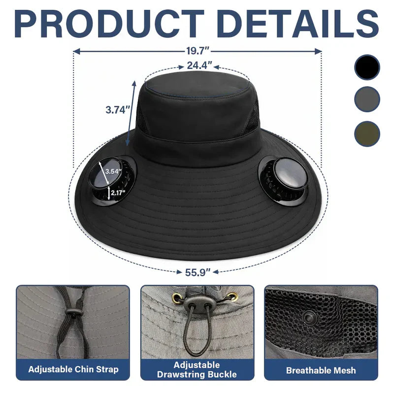 Custom Hat With Fans Solar Power - Personalized Garden Gifts For Gardeners - Let Her Garden Grow