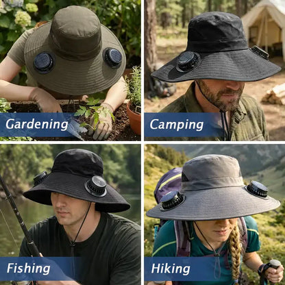 Custom Hat With Fans Solar Power - Personalized Garden Gifts For Gardeners - Let Her Garden Grow
