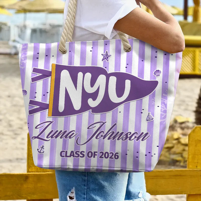 School Pennant Flag - Personalized Beach Bag