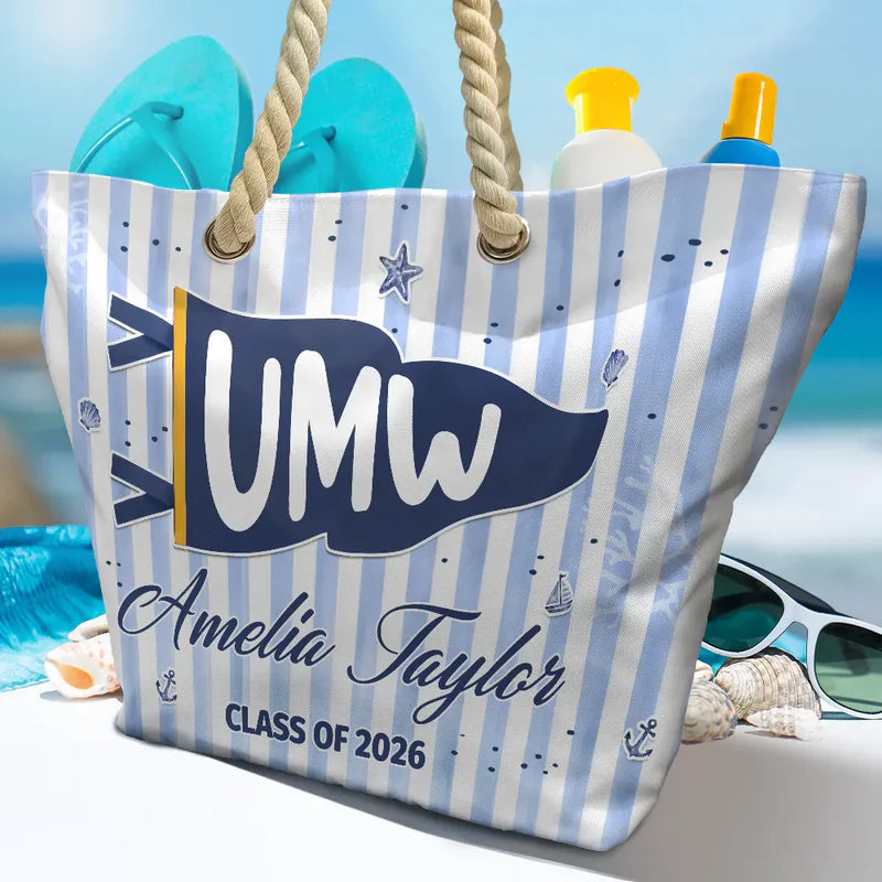 School Pennant Flag - Personalized Beach Bag