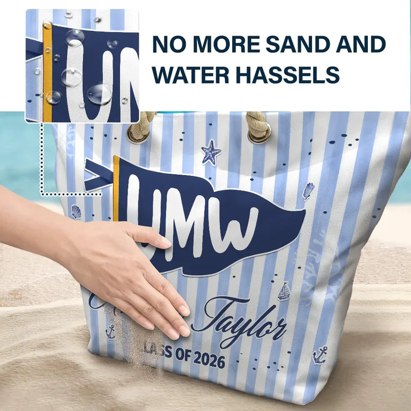 School Pennant Flag - Personalized Beach Bag