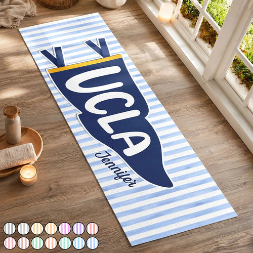 School Pennant Flag - Personalized Yoga Mat