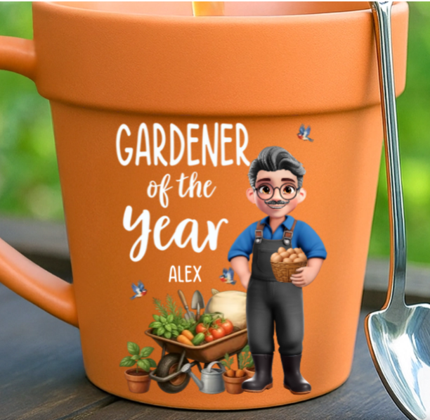 Custom Plant Pot Ceramic Mug - Personalized Garden Gifts For Gardeners - Garden Magic Maker - Flower Pot Mug