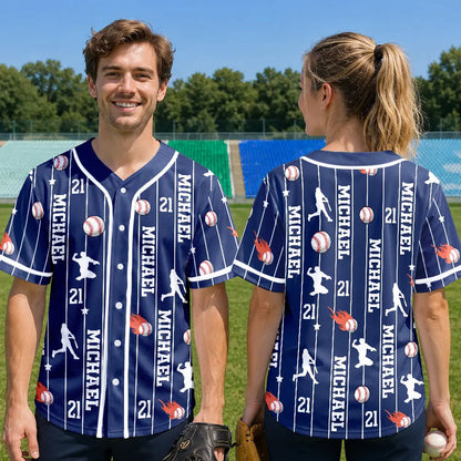 Sports Lovers Number And Name - Personalized Baseball Jersey Shirt