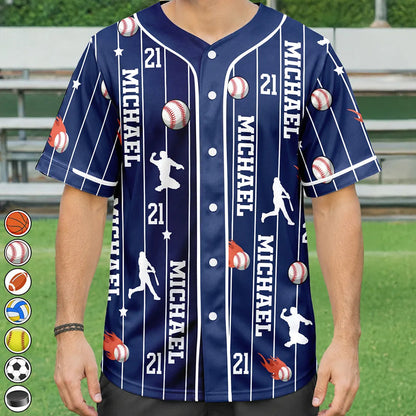Sports Lovers Number And Name - Personalized Baseball Jersey Shirt