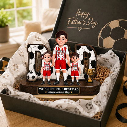 Soccer Dad Legend We Scored The Best Dad - Personalized Wooden Plaque - Father's Day Gift For Dad, Husband, Soccer Lovers