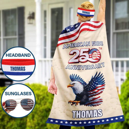 Stars And Stripes American Pride 250th - Personalized Costume Cape