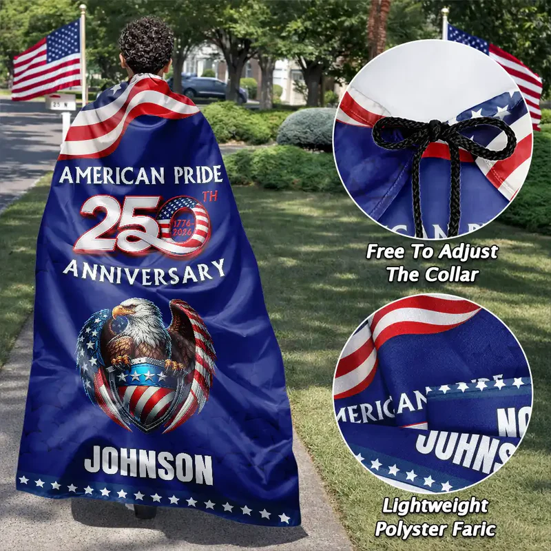Stars And Stripes American Pride 250th - Personalized Costume Cape