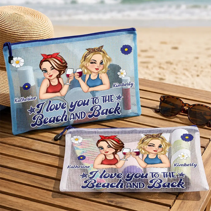 Summer Besties Girls Trip - Personalized Mesh Zipper Pouch