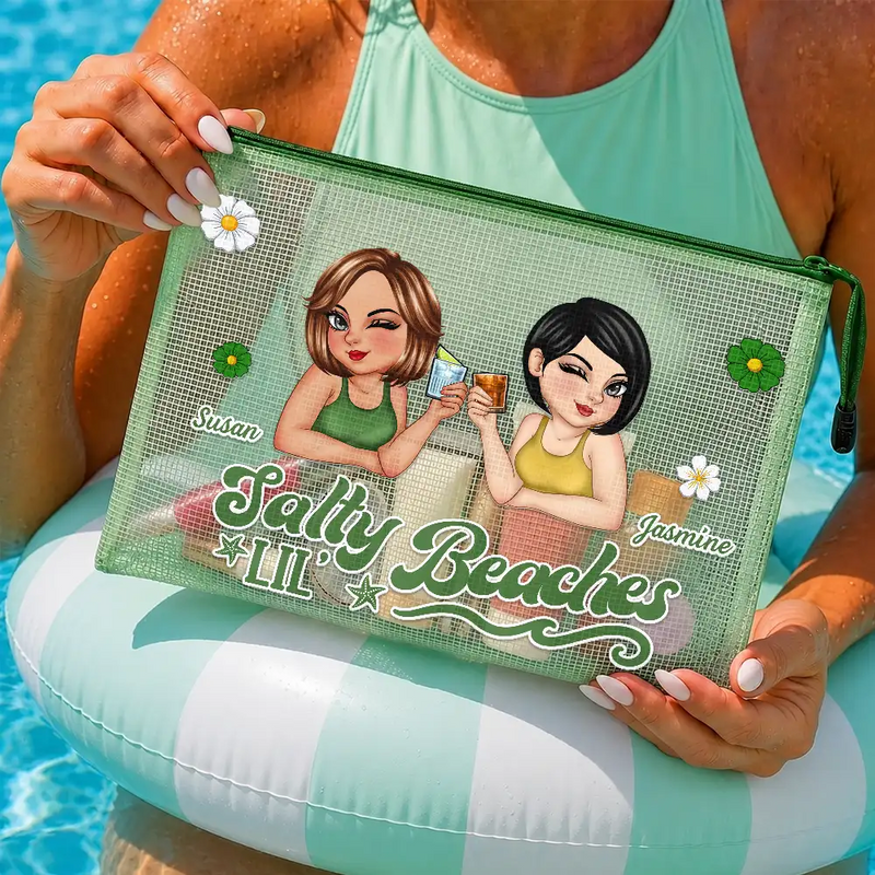 Summer Besties Girls Trip - Personalized Mesh Zipper Pouch