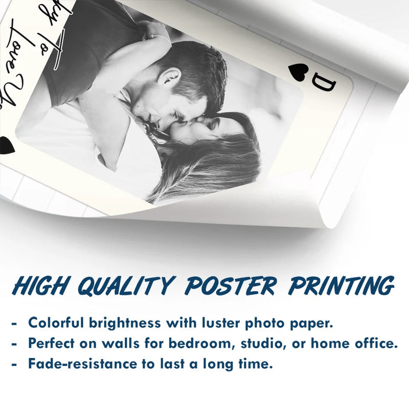 Custom Photo How Lucky Are We Playing Card - Personalized Poster