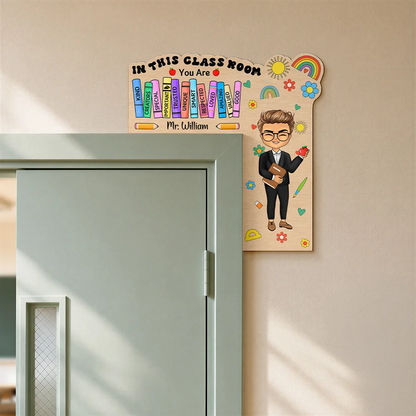 In This Classroom You Are Kind Creators Special Teacher Gift - Personalized Door Corner Wood Sign