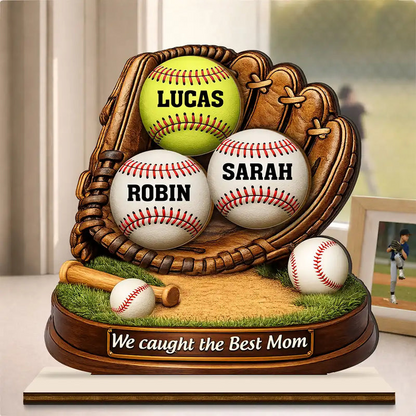 We Caught The Best Mom Icon - Personalized Custom Shaped Wooden Plaque