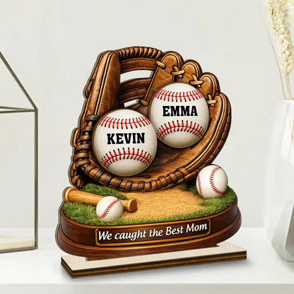 We Caught The Best Mom Icon - Personalized Custom Shaped Wooden Plaque