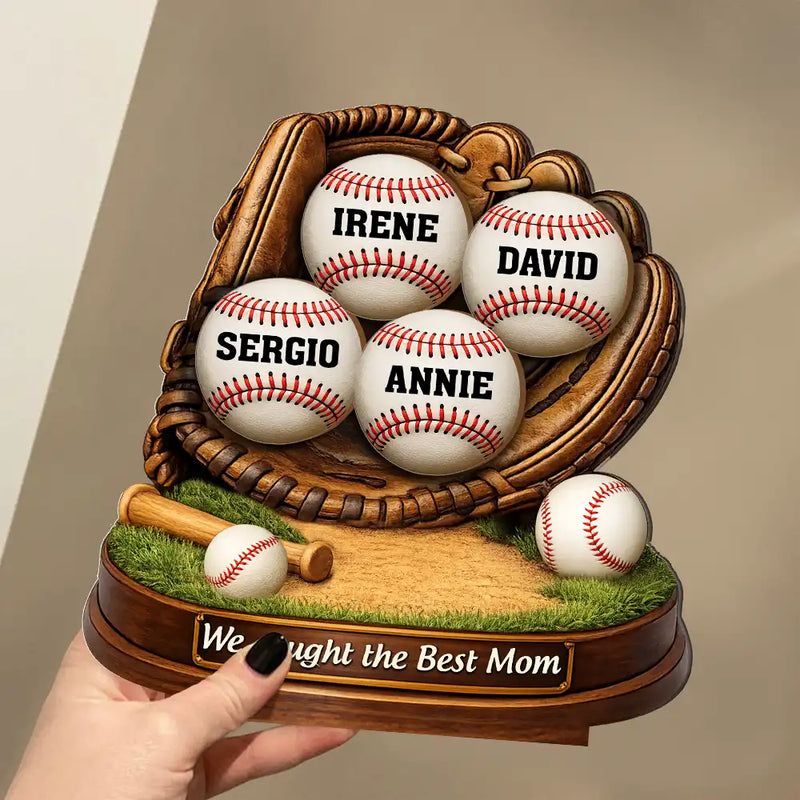 We Caught The Best Mom Icon - Personalized Custom Shaped Wooden Plaque