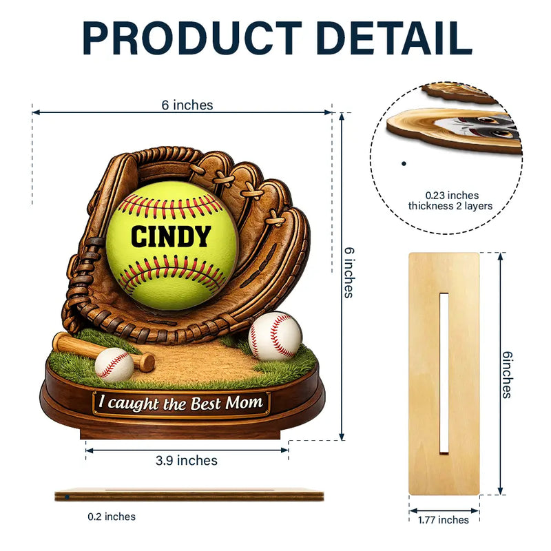 We Caught The Best Mom Icon - Personalized Custom Shaped Wooden Plaque