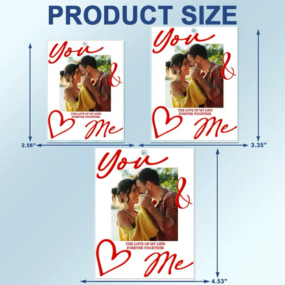 Custom Photo You & Me Drive Safe Handsome - Personalized Acrylic Car Hanger