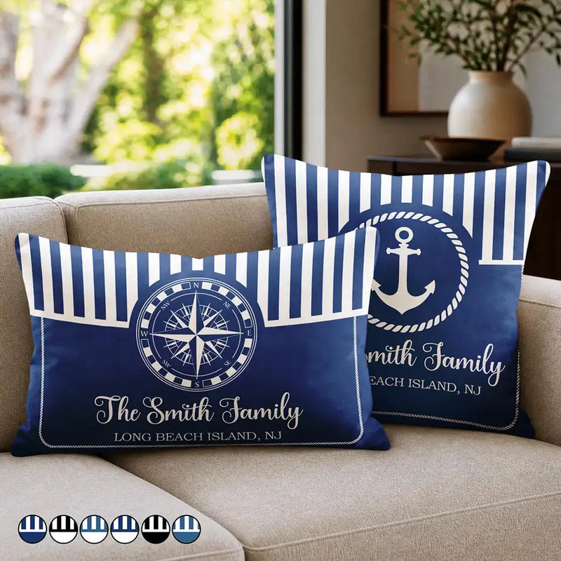Beach House Lake House Family Name - Personalized Pillow