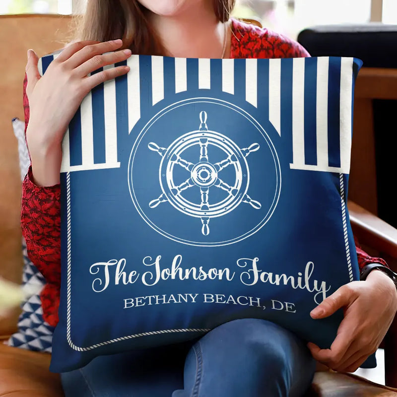 Beach House Lake House Family Name - Personalized Pillow