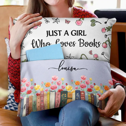 This Is My Book Reading Pillow Birth Flowers - Personalized Pocket Pillow