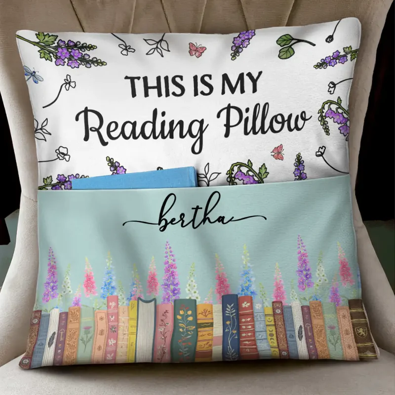 This Is My Book Reading Pillow Birth Flowers - Personalized Pocket Pillow