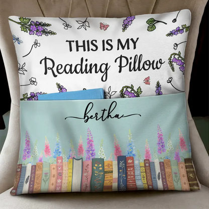 This Is My Book Reading Pillow Birth Flowers - Personalized Pocket Pillow