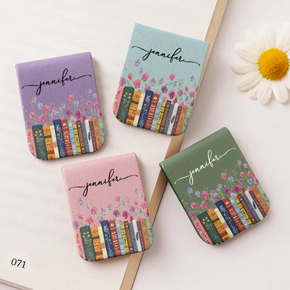 Reading Birth Month Flowers Keepsake - Personalized Leather Magnetic Bookmark