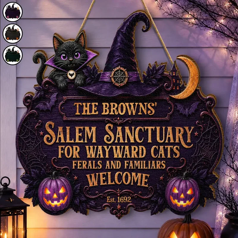 Salem Sanctuary For Wayward Cats Ferals - Personalized Custom Shaped Wood Sign